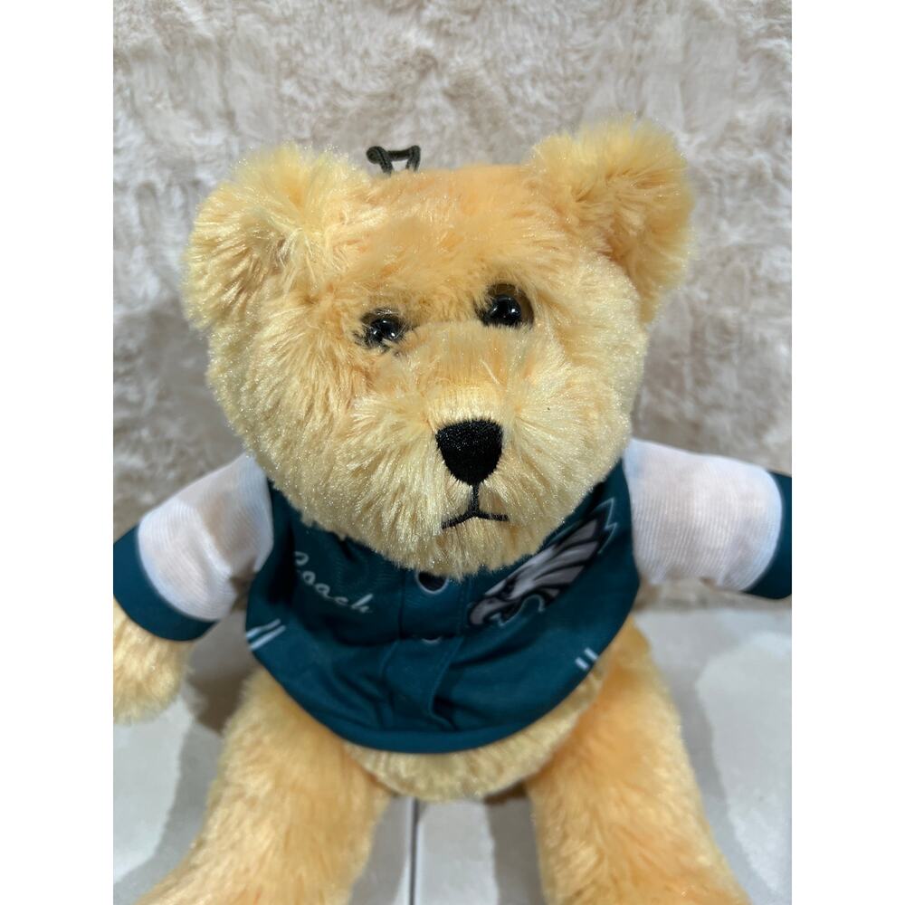 Philadelphia Eagles Coach Bear Plush 13” NFL Teddy Green Jacket EUC - Picture 2 of 5